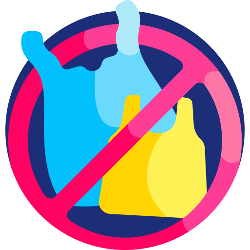 No plastic bags icon. Recycling guide symbol for avoiding single-use plastics.