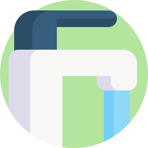 Tap water icon. Water conservation and recycling guide.